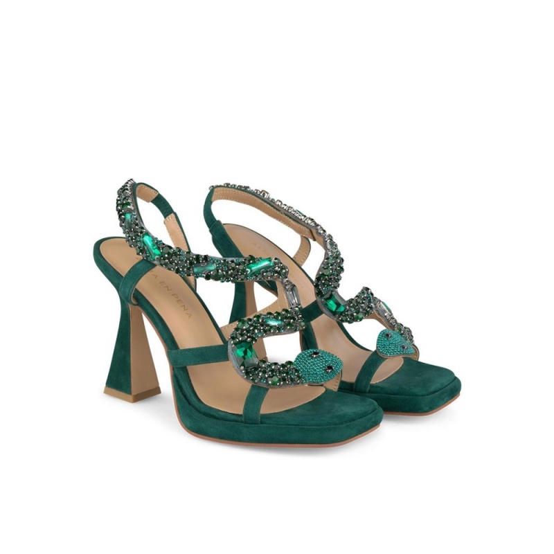 Sandales Alma En Pena Snake Bleu Marine Femme | WZN-35625118